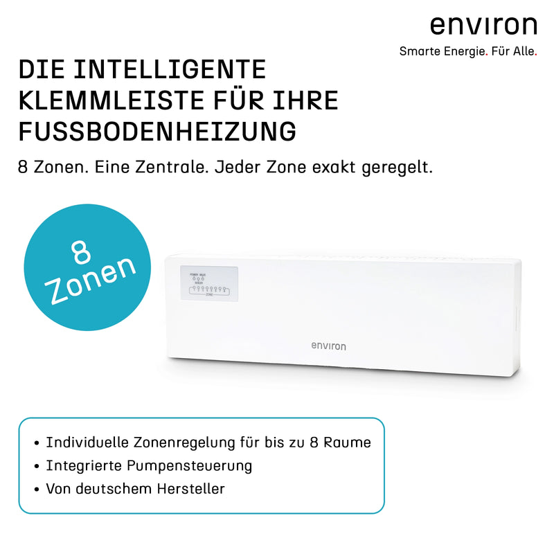 environ Clima 8 – regleta para calefacción por suelo radiante 8 zonas 230V controlador de zonas