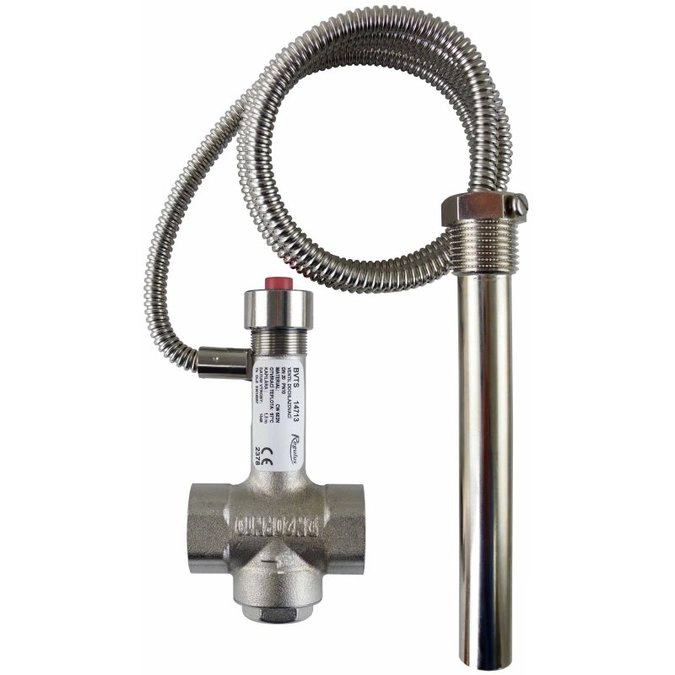 Thermische Ablaufsicherung BVTS 97°C – 3/4" vernickelt mit Fernfühler 1,3 m