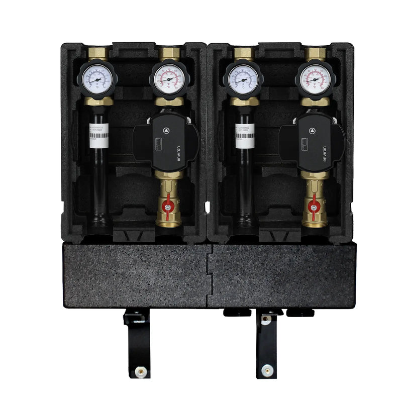Environ module distributor group 2x unmixed heating circuit with distributor bar