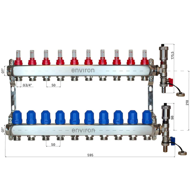 Fixed value control set M058 with EcoStar 25/6 high-efficiency pump and heating circuit distributor and accessories