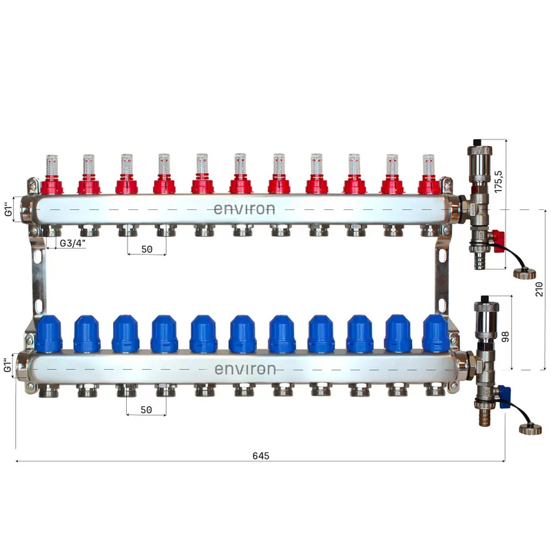 Fixed value control set M058 with EcoStar 25/6 high-efficiency pump and heating circuit distributor and accessories