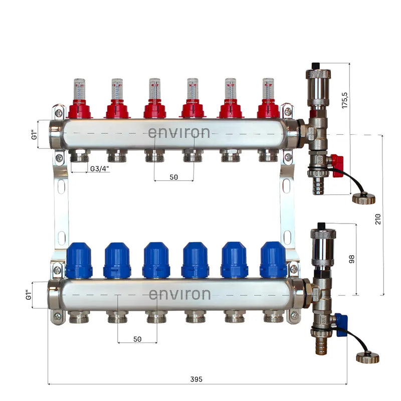 Fixed value control set M058 with EcoStar 25/6 high-efficiency pump and heating circuit distributor and accessories