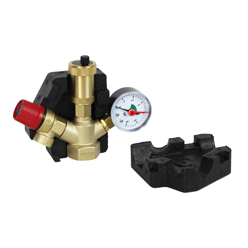 Environ Gruppo di sicurezza caldaia KSG 30–50 kW, 3 bar con sfiato