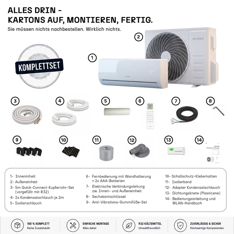 ClimaBoost A+++ Multisplit Klimaanlage Quick Connect Duo 18.000 BTU (5,2 kW) – 2 Innengeräte