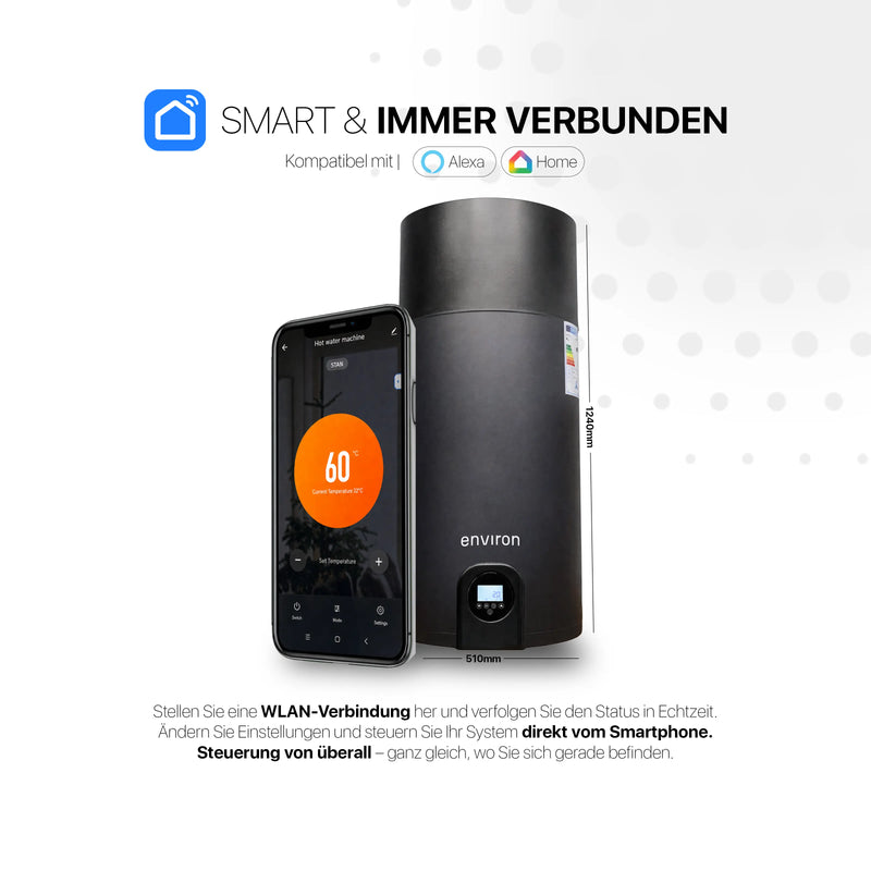AquaBoost A+ Brauchwasserwärmepumpe 100l Wandhängend & Bodenstehende Montage