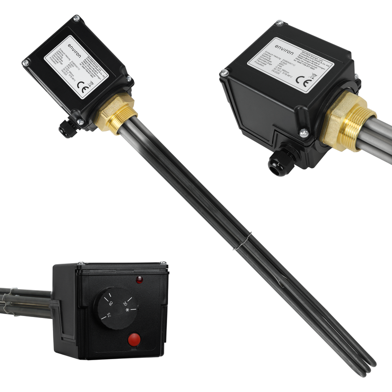 Elektroheizstab 2,5 kW – Thermostat & Isoliertrennung – 230V – 1½" AG