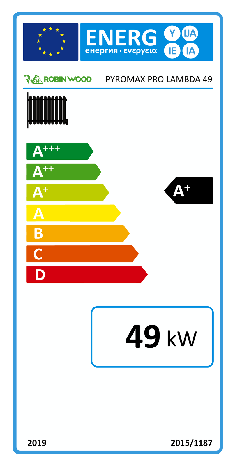 A+ Pyromax Pro Lambda 49 kW automatic wood gasification boiler
