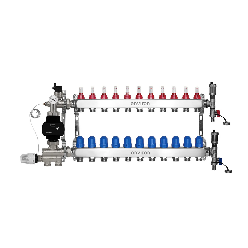 Kit de régulation à valeur fixe M059 avec pompe à haut rendement EcoStar 25/6 et distributeur de circuit de chauffage et accessoires