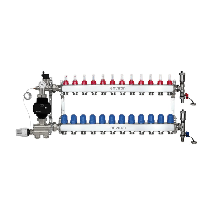 Kit de régulation à valeur fixe M059 avec pompe à haut rendement EcoStar 25/6 et distributeur de circuit de chauffage et accessoires
