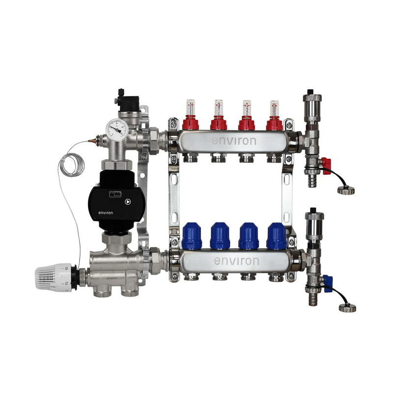 Kit de régulation à valeur fixe M059 avec pompe à haut rendement EcoStar 25/6 et distributeur de circuit de chauffage et accessoires