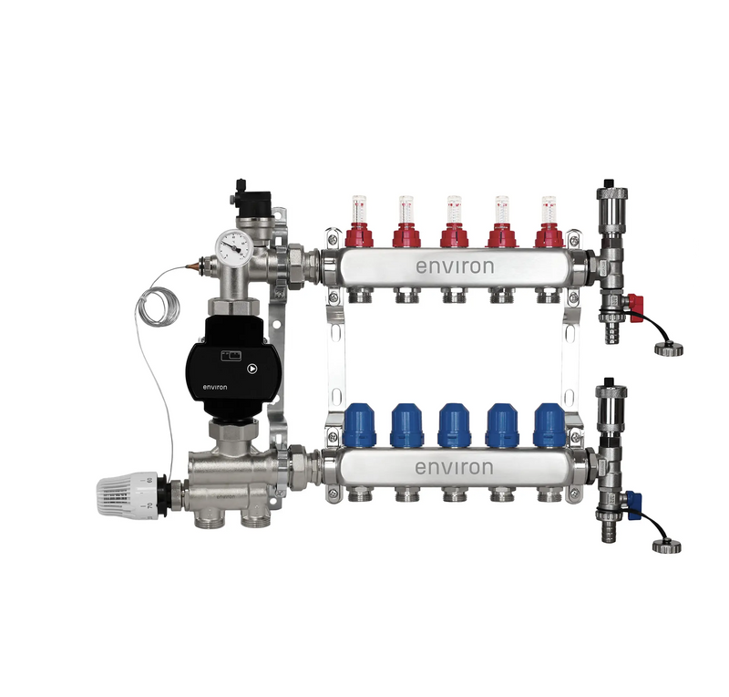 Kit de régulation à valeur fixe M059 avec pompe à haut rendement EcoStar 25/6 et distributeur de circuit de chauffage et accessoires