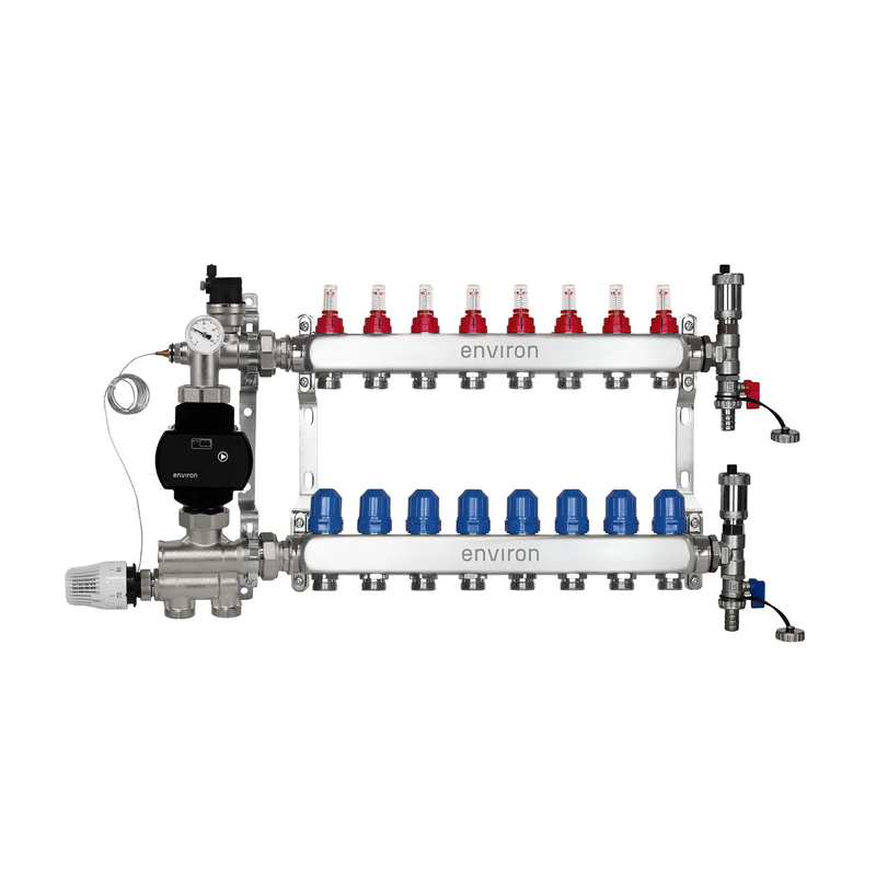 Kit de régulation à valeur fixe M059 avec pompe à haut rendement EcoStar 25/6 et distributeur de circuit de chauffage et accessoires