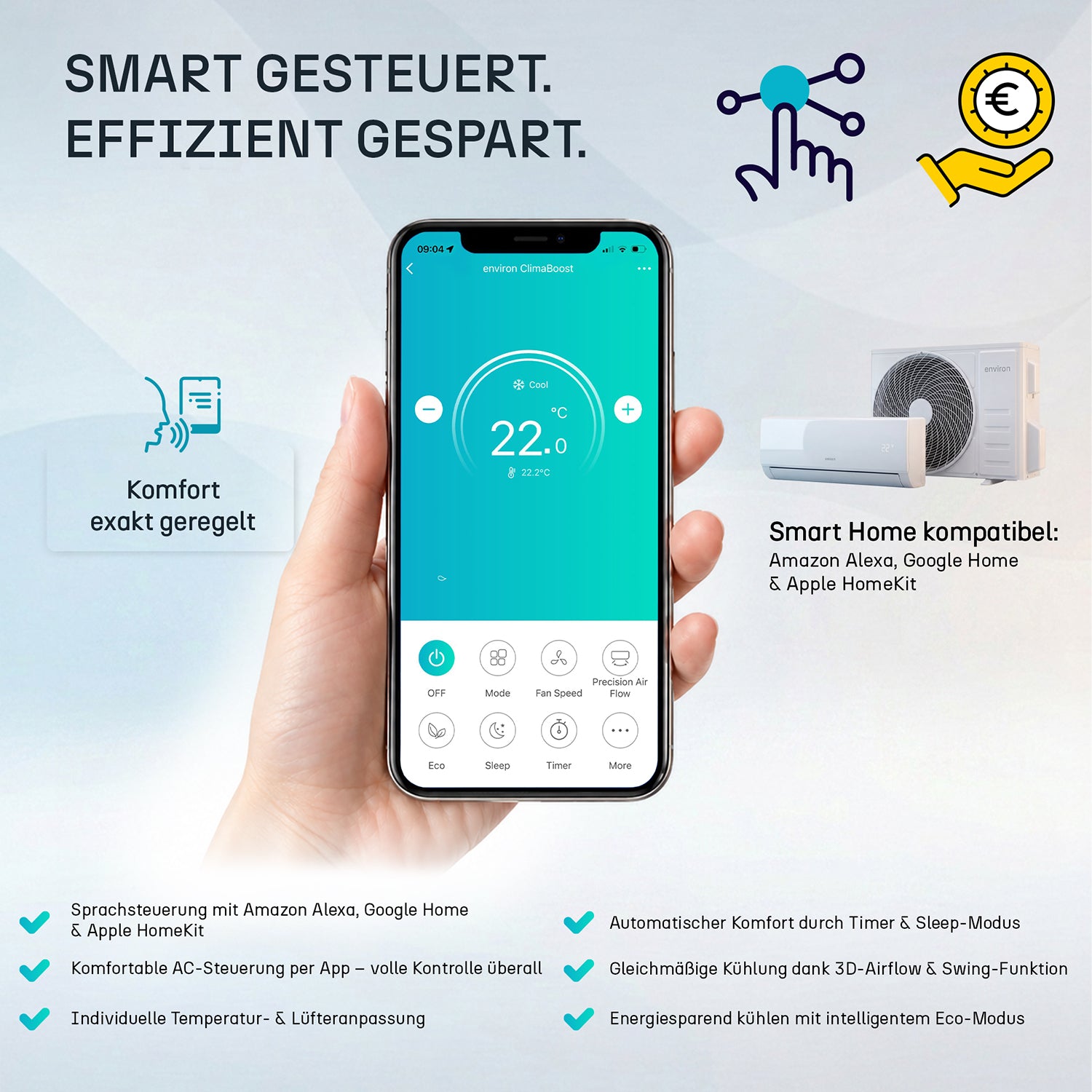 ClimaBoost A+++ Split Klimaanlage Quick Connect 12.000 BTU (3,5 kW) Komplettset
