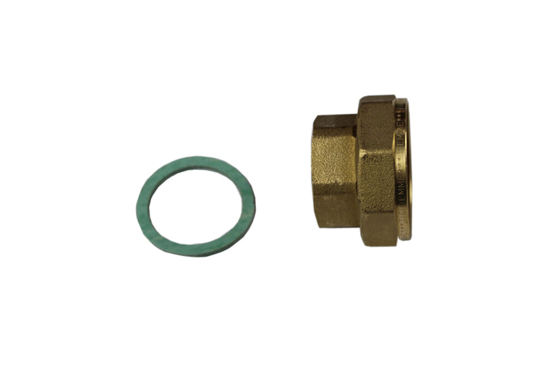 Satz - Messing Ăberwurfmuttern 1 " IG x 1 1/2 " IG mit Klingersil Dichtungen Pumpenverschraubungs-Set