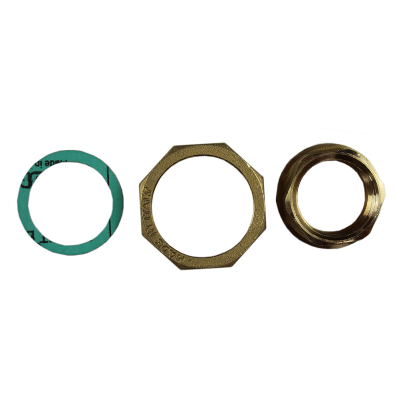 Satz - Messing Ăberwurfmuttern 1 " IG x 1 1/2 " IG mit Klingersil Dichtungen Pumpenverschraubungs-Set
