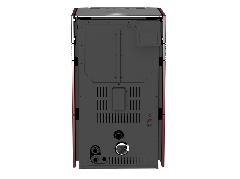 A++ Woody wasserführender Pelletofen 24 kW mit schwarzer Keramikverkleidung