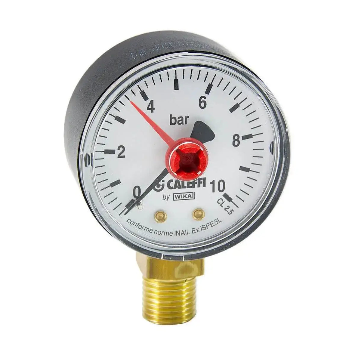 Manometro Caleffi 1/4" maschio radiale - Ø 50 mm - 0-10 bar - Nero - 557310