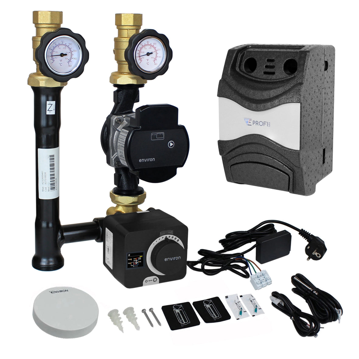 ProfiMix heating circuit pump group with three-way mixer, Clima 20+ Plus weather-controlled servomotor and high-efficiency pump, selectable