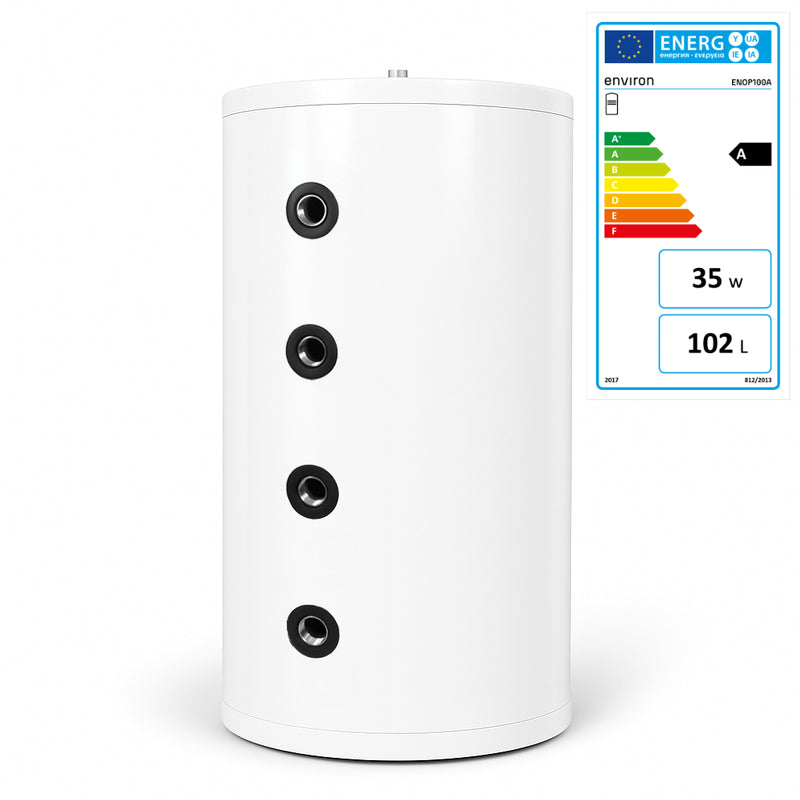Optimus Mikropufferspeicher Edelstahl – 40 / 60 / 80 / 100 / 200 Liter – Energieeffizienzklasse A