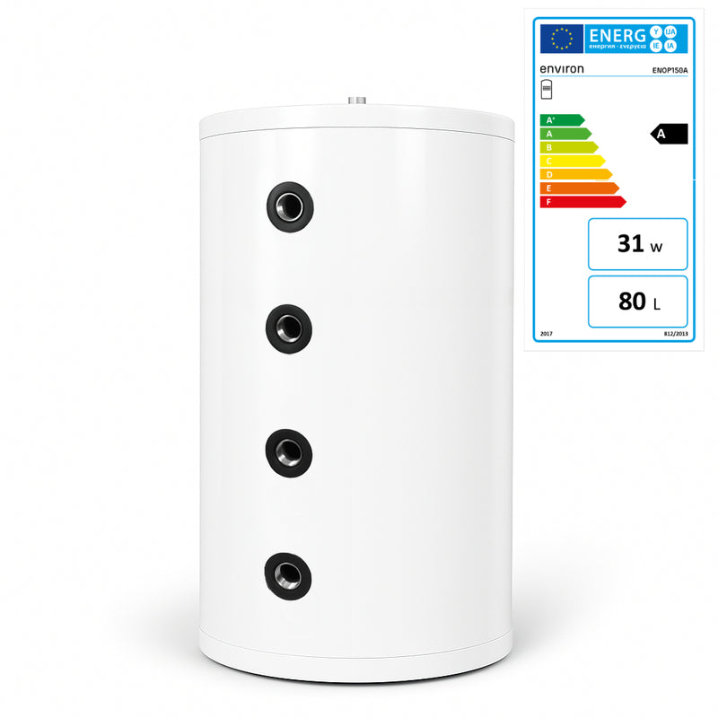 Optimus Mikropufferspeicher Edelstahl – 40 / 60 / 80 / 100 / 200 Liter – Energieeffizienzklasse A