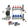 Set di regolazione a valore fisso M059 20-70°C con pompa ad alta efficienza Grundfos UPM3 25/6, collettore di riscaldamento in acciaio inox, set di sfiato e set di valvole a sfera