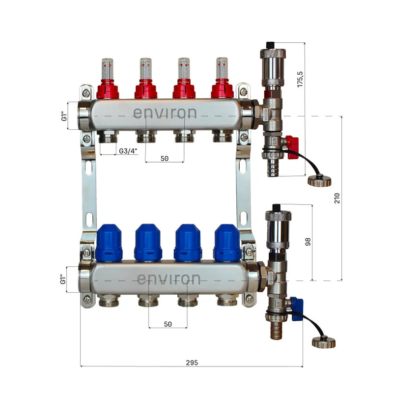 Fixed value control set M058 with EcoStar 25/6 high-efficiency pump and heating circuit distributor and accessories