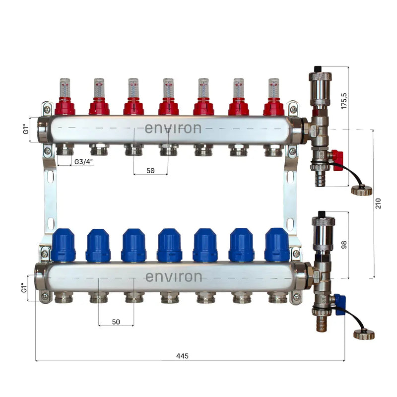 Fixed value control set M058 with EcoStar 25/6 high-efficiency pump and heating circuit distributor and accessories