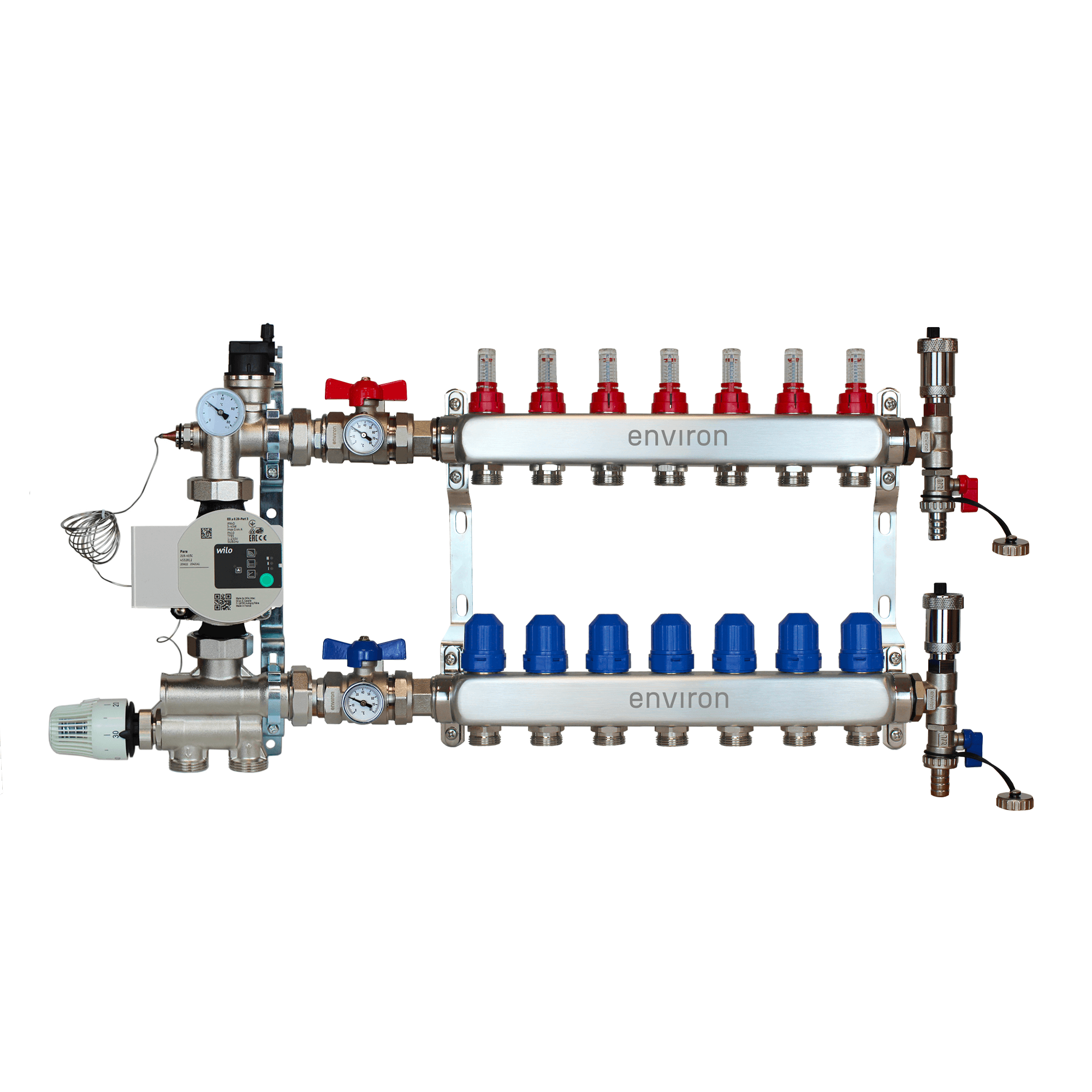 Festwertregelset M059 mit Wilo Para 25/6 Hocheffizienzpumpe und Heizkreisverteiler und Zubehör