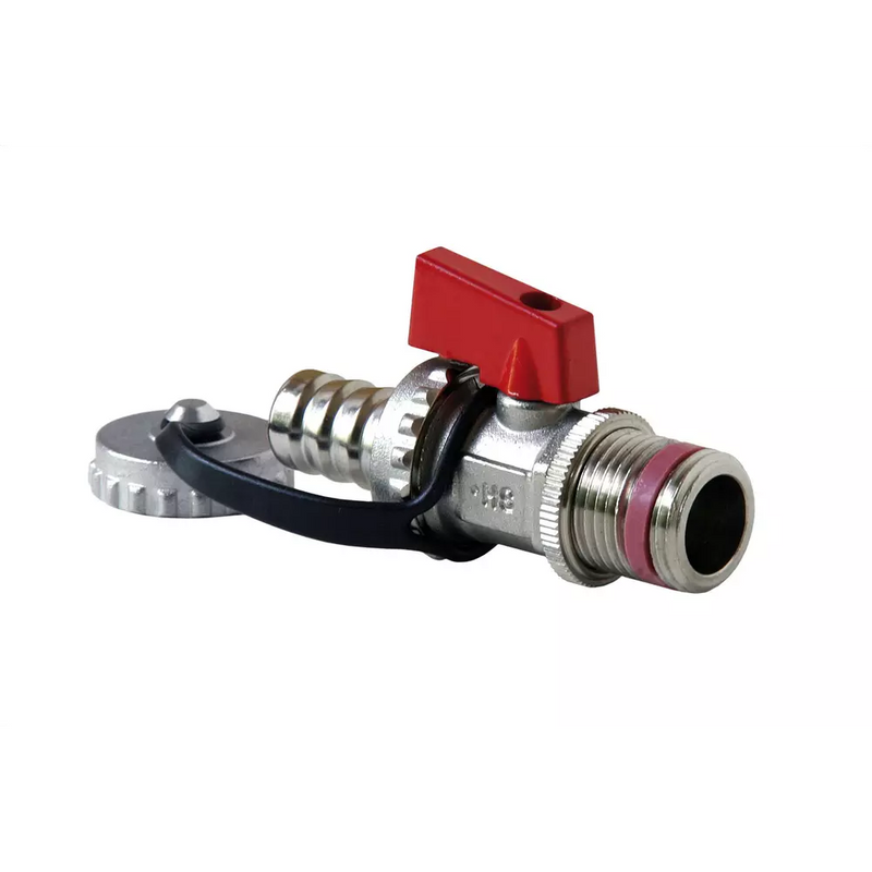 KFE ball valve 1/2'' straight form - heavy design - nickel-plated brass - DN15 to PN16 - self-sealing