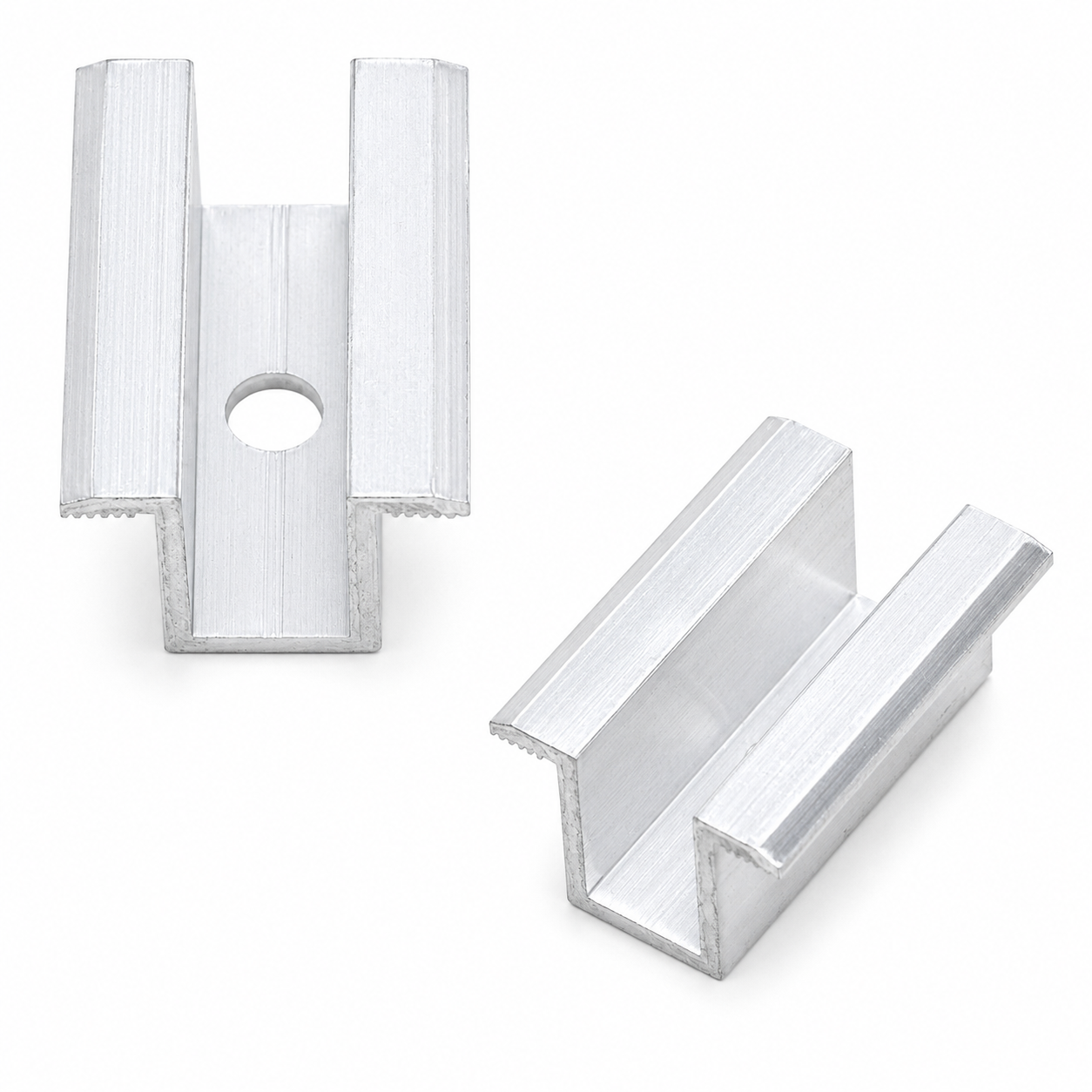 Abrazadera central universal de aluminio para módulos de 30-50 mm