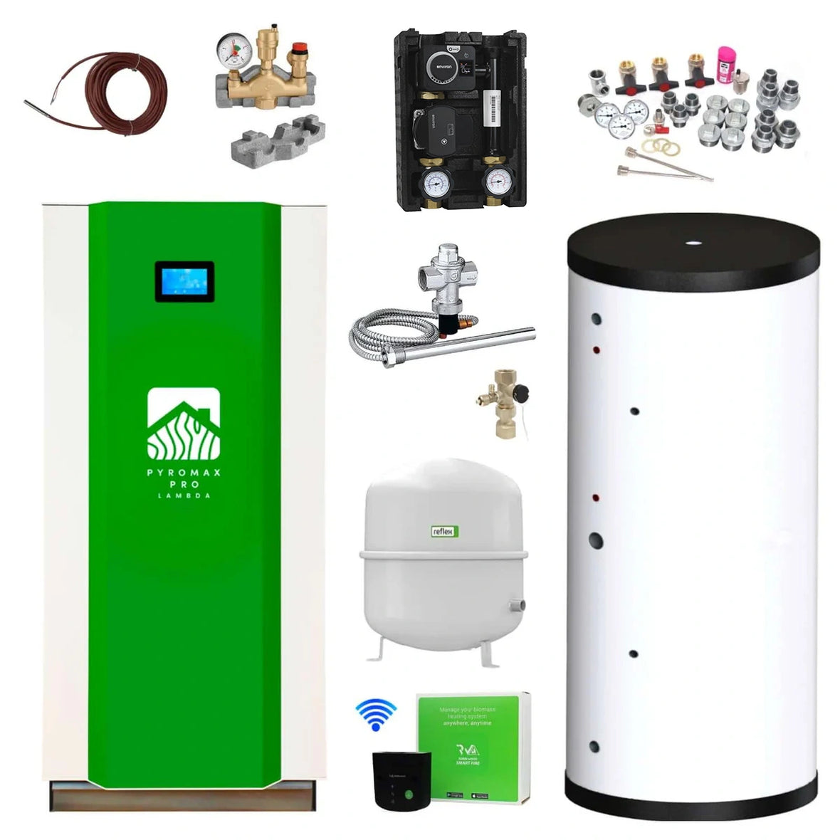A+ Pyromax Pro Lambda 22 - 49 kW gazéificateur à bois automatique pack complet