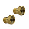 Juego de racores de latón 3/4" hembra x 1/2" macho 2 piezas con juntas planas