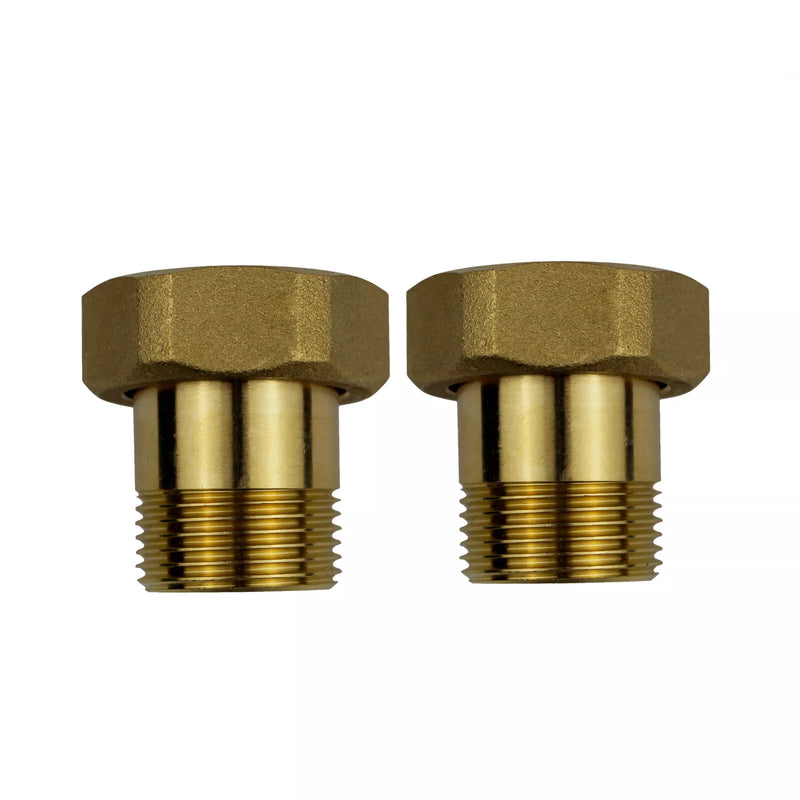 Messing Verschraubungssatz 1 1/4" IG x 1" AG 2 Stück inkl. Flachdichtungen