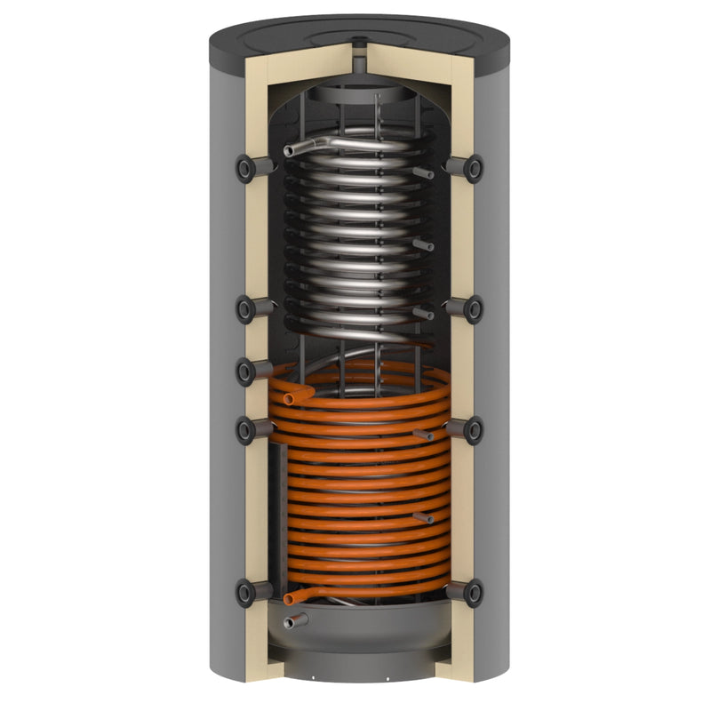 TSPU 500 – Hygienespeicher 500 Liter – mit 1 Wärmetauscher – Solar Wärmepumpe Holz