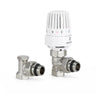 Set valvola termostatica e valvola di ritorno 1/2" angolare – con testa termostatica M30 x 1,5