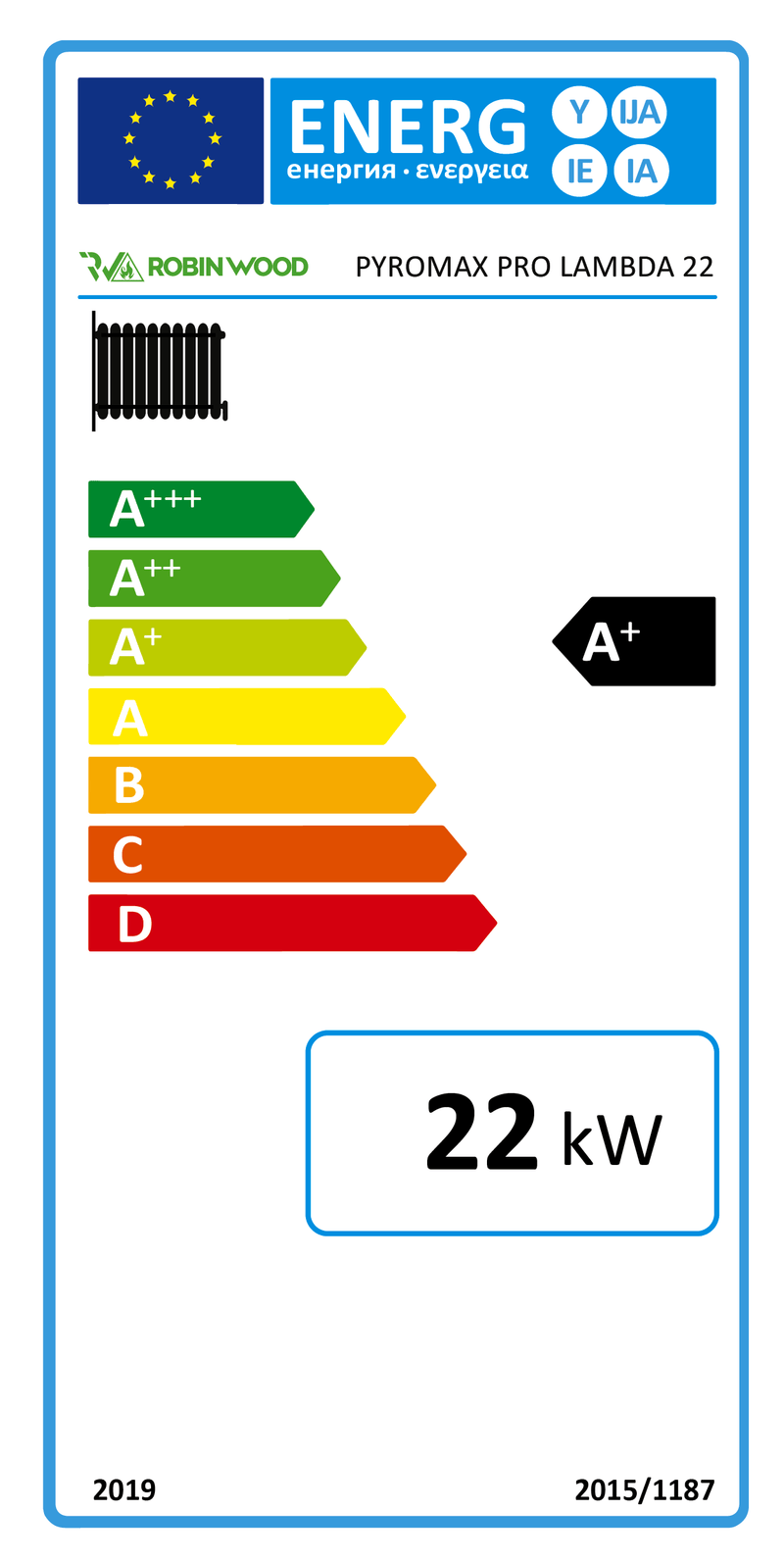 Caldaia a gasificazione legna Robin Wood Pyromax Pro Lambda 22 kW – Classe A+