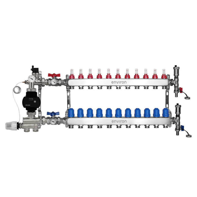 Kit de régulation à valeur fixe M059 avec pompe à haut rendement EcoStar 25/6 et distributeur de circuit de chauffage et accessoires