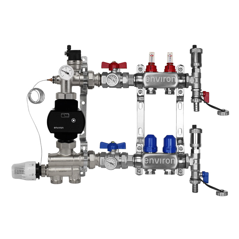 Kit de régulation à valeur fixe M059 avec pompe à haut rendement EcoStar 25/6 et distributeur de circuit de chauffage et accessoires
