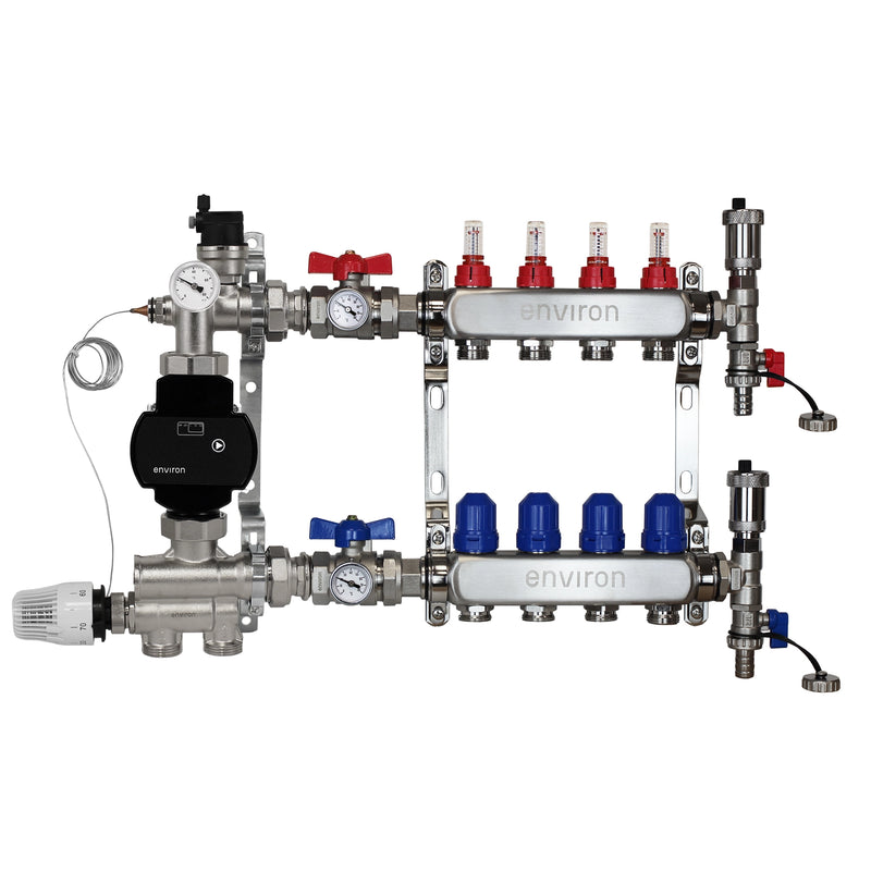 Kit de régulation à valeur fixe M059 avec pompe à haut rendement EcoStar 25/6 et distributeur de circuit de chauffage et accessoires