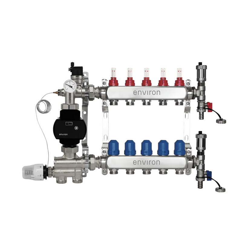 Kit de régulation à valeur fixe M059 avec pompe à haut rendement EcoStar 25/6 et distributeur de circuit de chauffage et accessoires