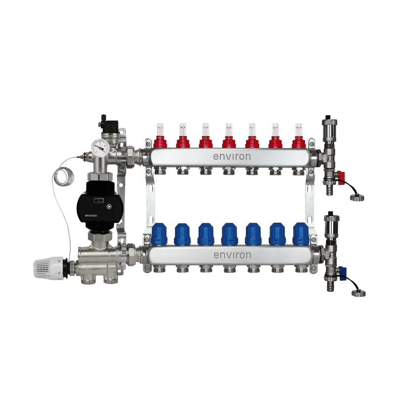 Kit de régulation à valeur fixe M059 avec pompe à haut rendement EcoStar 25/6 et distributeur de circuit de chauffage et accessoires