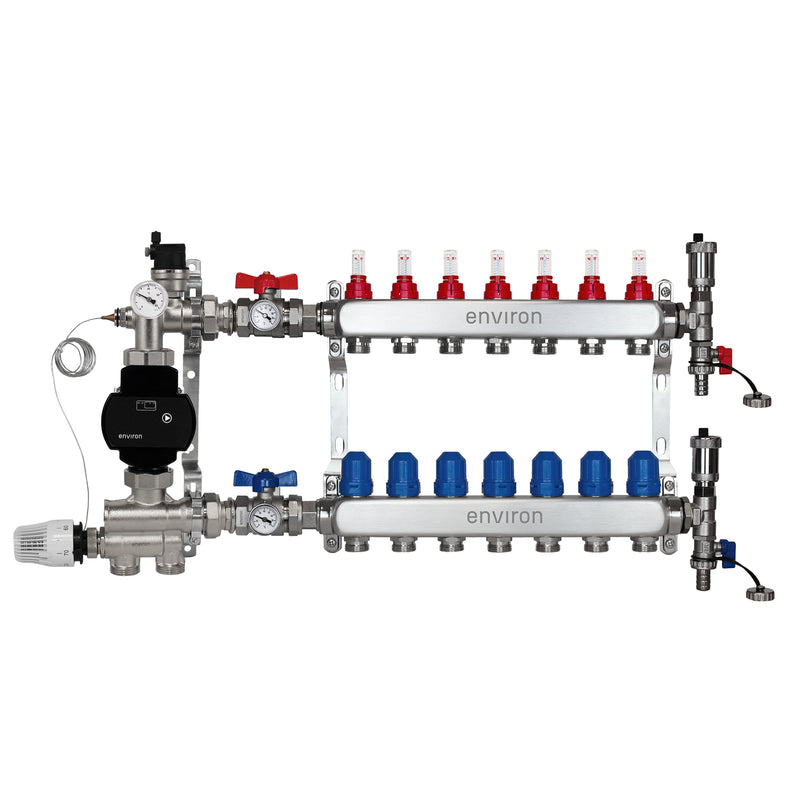 Kit de régulation à valeur fixe M059 avec pompe à haut rendement EcoStar 25/6 et distributeur de circuit de chauffage et accessoires