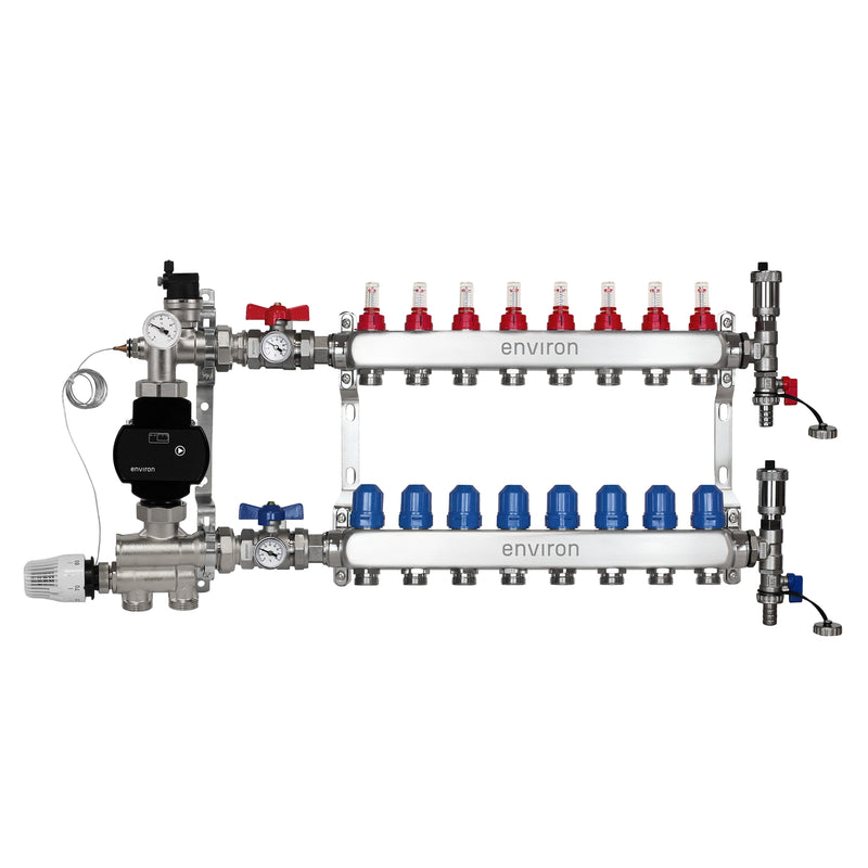 Kit de régulation à valeur fixe M059 avec pompe à haut rendement EcoStar 25/6 et distributeur de circuit de chauffage et accessoires