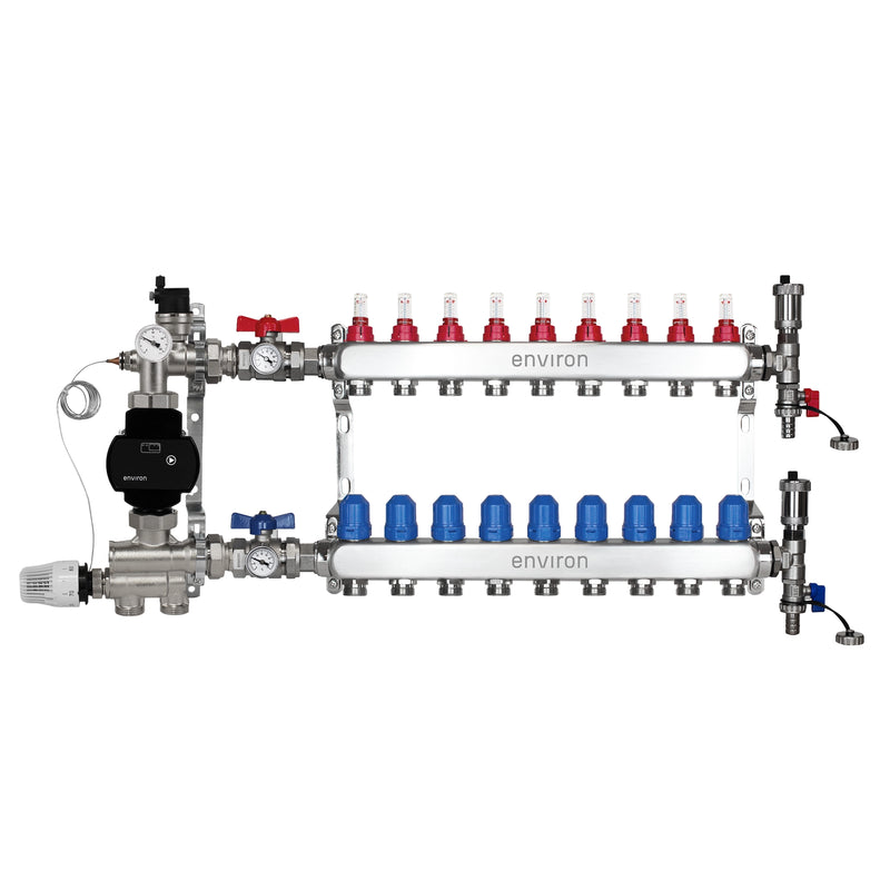 Kit de régulation à valeur fixe M059 avec pompe à haut rendement EcoStar 25/6 et distributeur de circuit de chauffage et accessoires