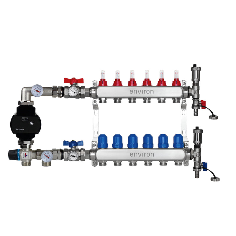 Fixed value control set M058 with EcoStar 25/6 high-efficiency pump and heating circuit distributor and accessories