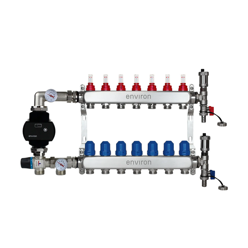 Fixed value control set M058 with EcoStar 25/6 high-efficiency pump and heating circuit distributor and accessories