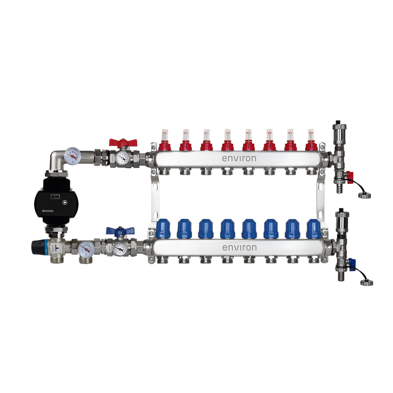 Fixed value control set M058 with EcoStar 25/6 high-efficiency pump and heating circuit distributor and accessories