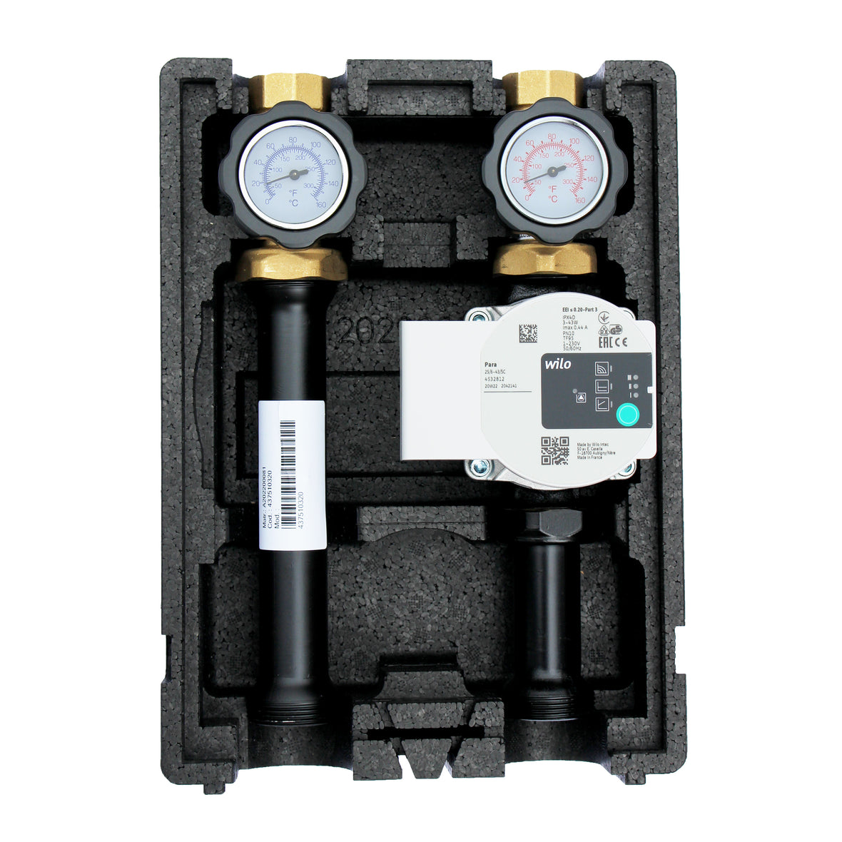 Gruppo pompa circuito di riscaldamento EcoMix diretto con pompa ad alta efficienza Wilo Para STG 25/8,75