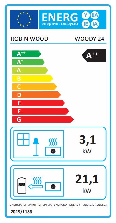 A++ Woody wasserführender Pelletofen 24 kW mit Bordeaux roter Keramikverkleidung