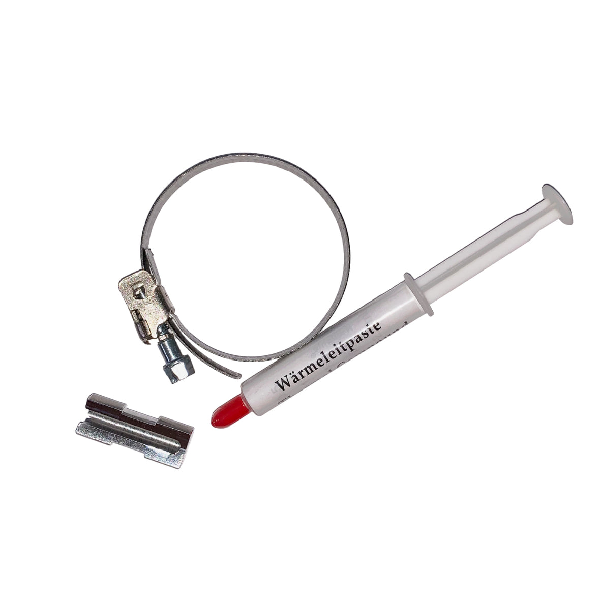 Contact sensor contact set with tension band and thermal paste